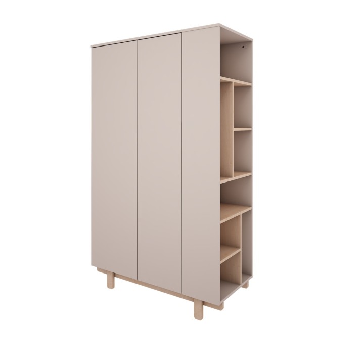 Dwudrzwiowa szafa Basic kaszmir z otwartym bokiem z półkami