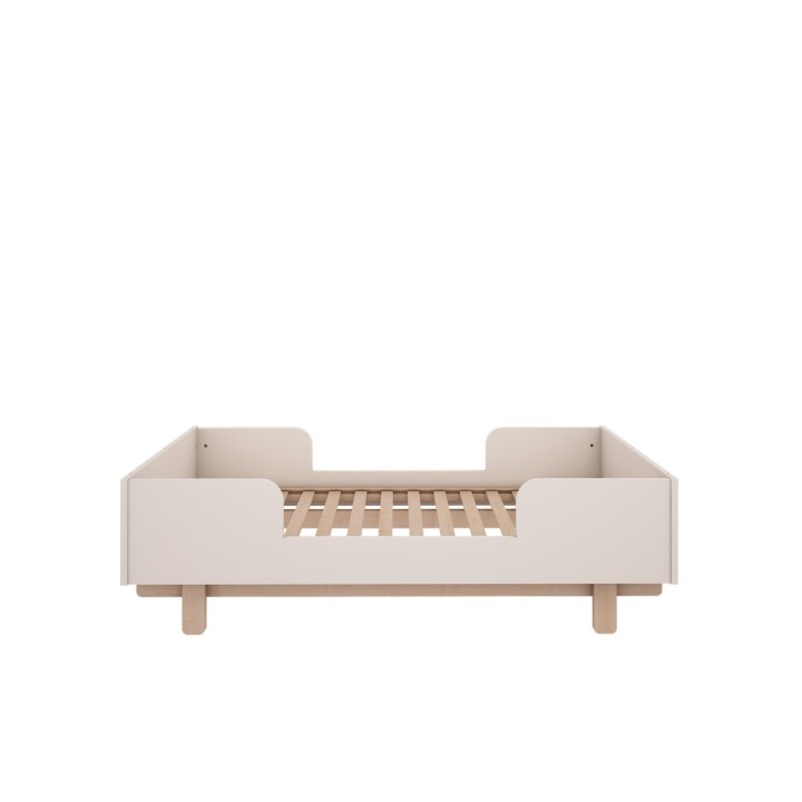 Łóżeczko Basic białe przekształcone w niski tapczanik dla dziecka