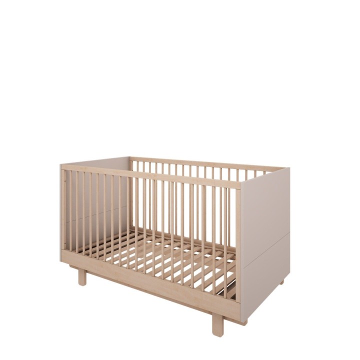 Łóżeczko tapczanik Basic kaszmir 140x70 z drewnianymi szczebelkami