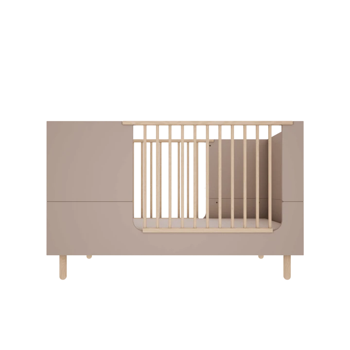 Łóżeczko tapczanik Basic trufla 140x70 ze szczebelkami