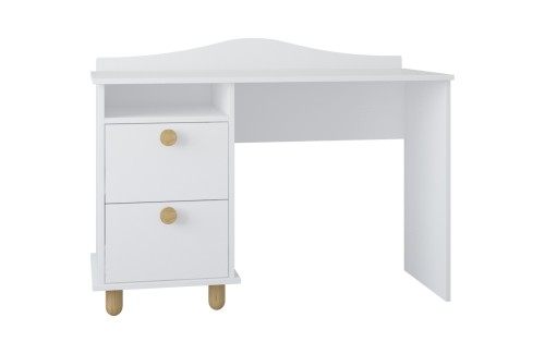 biurko Lilo białe do pokoju dziecka z szufladami i półką