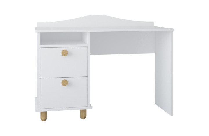 biurko Lilo białe do pokoju dziecka z szufladami i półką