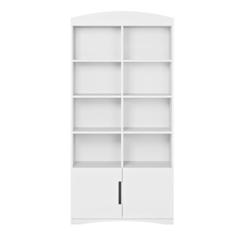regał Classic biały z ośmioma półkami i dolną szafką
