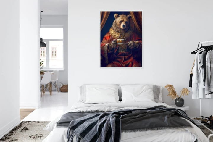 Plakat Niedźwiedź Fantasy Z Filiżanką