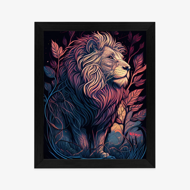 Plakat Majestatyczny Lew Na Ilustracji
