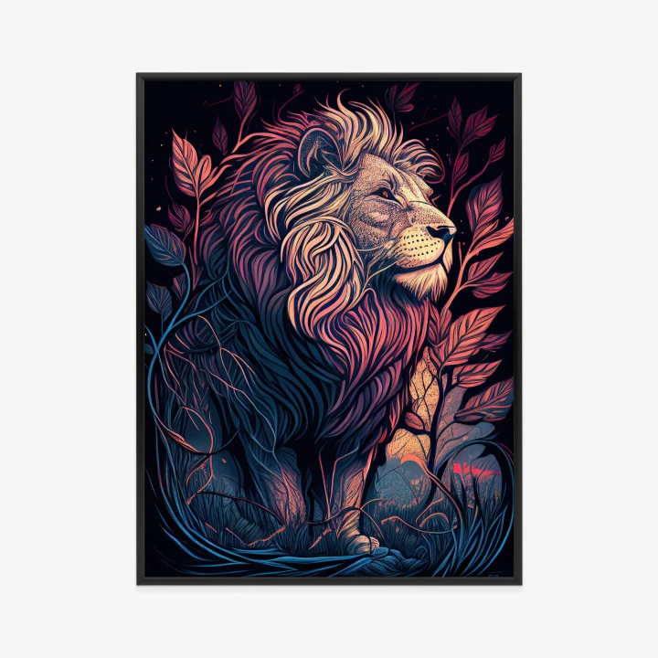 Plakat Majestatyczny Lew Na Ilustracji