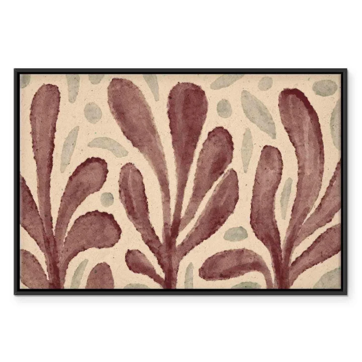 Obraz - Liście i plamy - duże rozedrgane kształty inspirowane Matisse