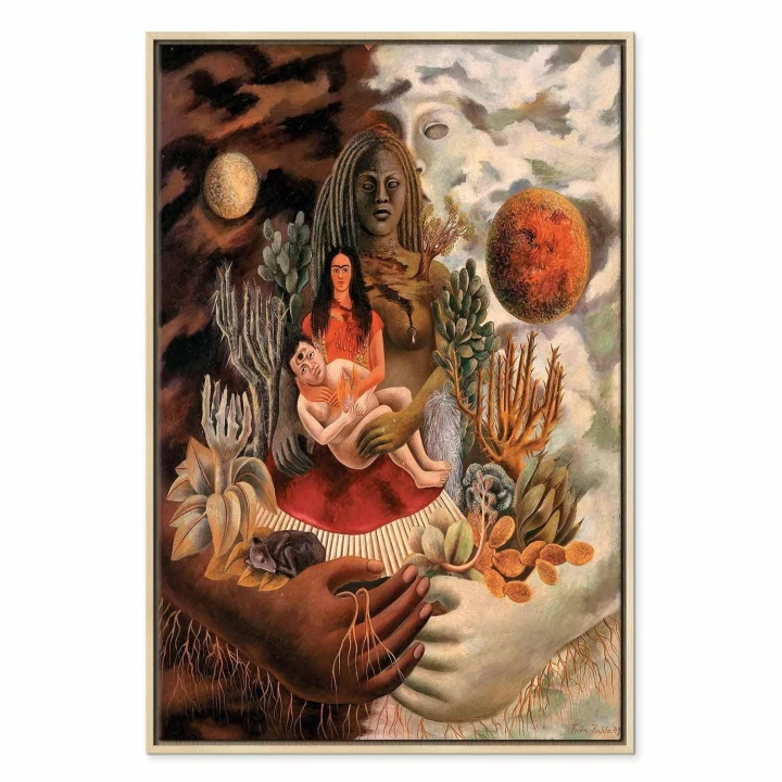 Obraz - Frida Kahlo – Miłosne objęcie Wszechświata, Ziemi (Meksyk), mnie, Diego i Pana Xolotla