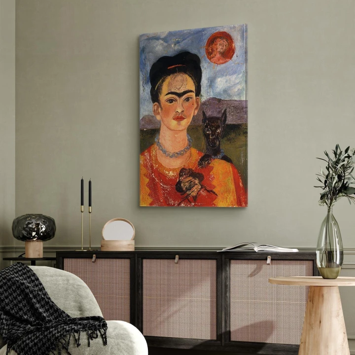 Obraz - Frida Kahlo – Autoportret z Diego na mojej piersi