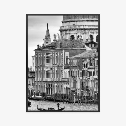 Plakat Czarno Biała Gondola Na Canale Grande