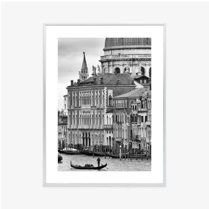 Plakat Czarno Biała Gondola Na Canale Grande