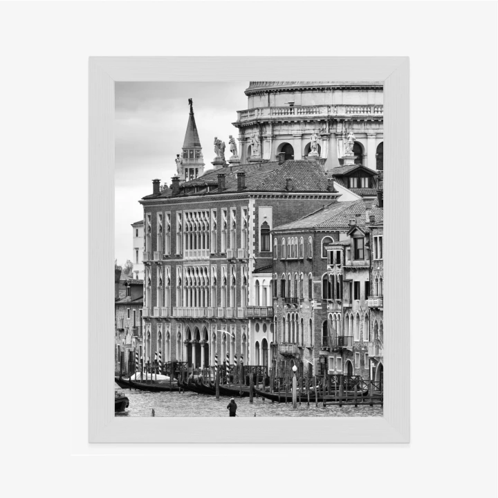 Plakat Czarno Biała Gondola Na Canale Grande