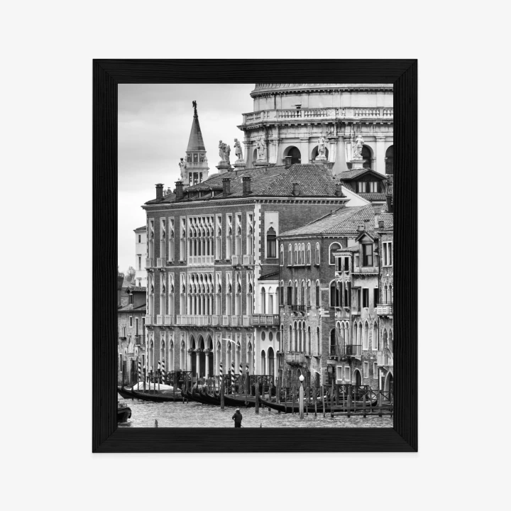 Plakat Czarno Biała Gondola Na Canale Grande