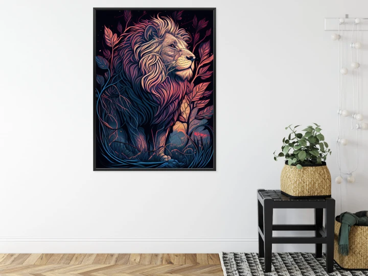 Plakat Majestatyczny Lew Na Ilustracji