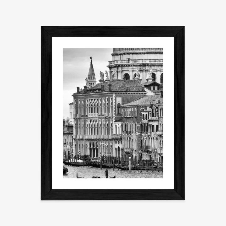 Plakat Czarno Biała Gondola Na Canale Grande
