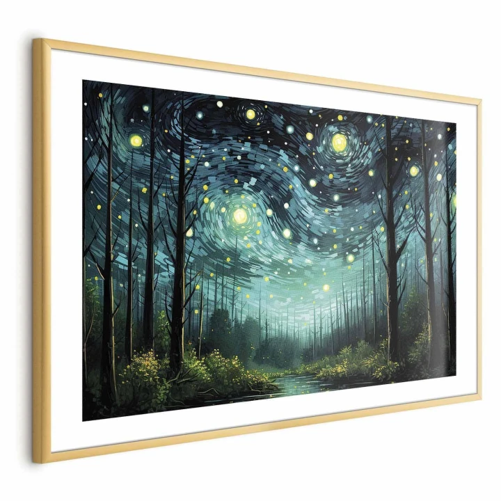 Plakat - Gwieździsta noc - współczesna wersja nocnego nieba Van Gogha