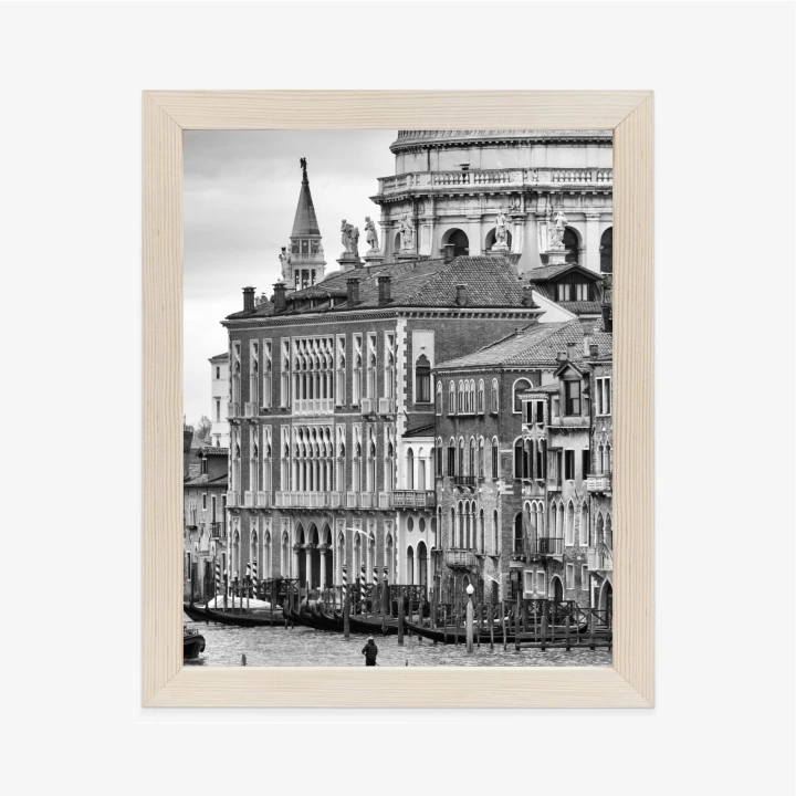 Plakat Czarno Biała Gondola Na Canale Grande