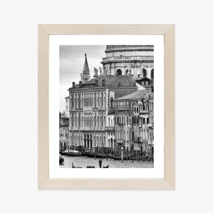 Plakat Czarno Biała Gondola Na Canale Grande