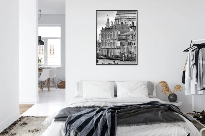 Plakat Czarno Biała Gondola Na Canale Grande