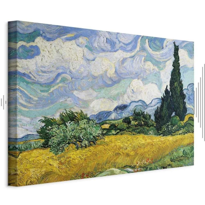 Obraz - Vincent Van Gogh – Pole pszenicy z cyprysami
