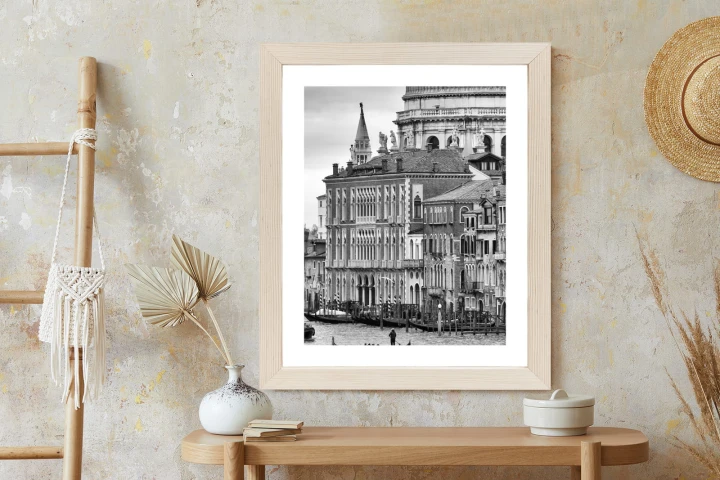 Plakat Czarno Biała Gondola Na Canale Grande