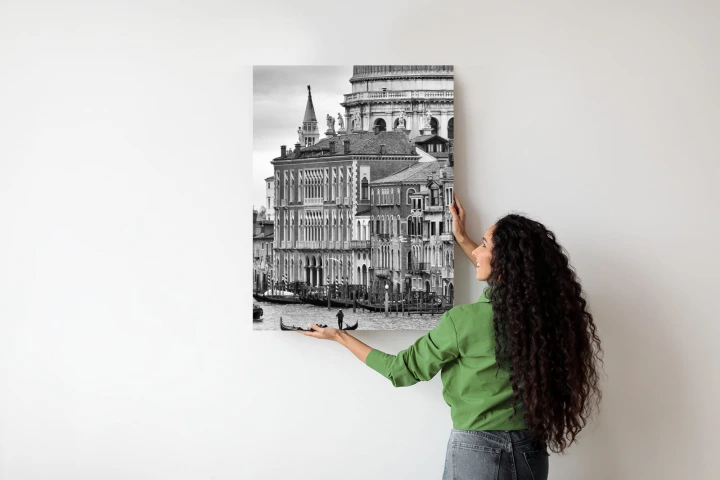 Plakat Czarno Biała Gondola Na Canale Grande