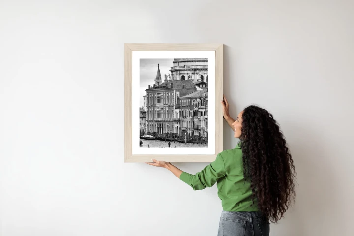 Plakat Czarno Biała Gondola Na Canale Grande