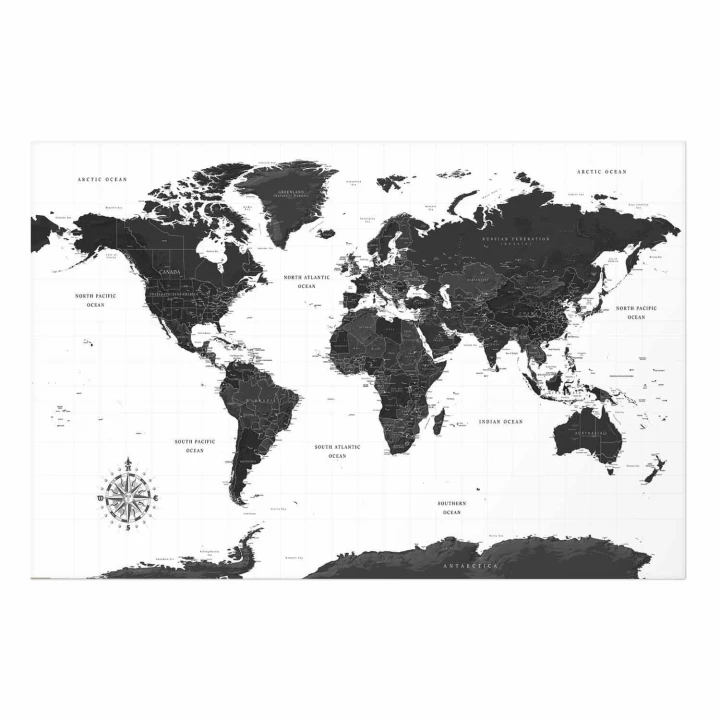 Plakat - Monochromatyczna mapa