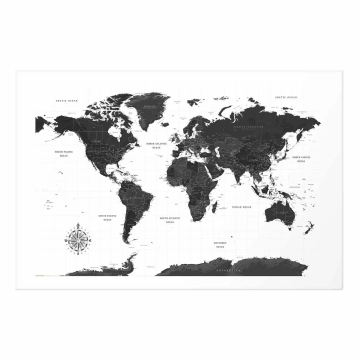 Plakat - Monochromatyczna mapa