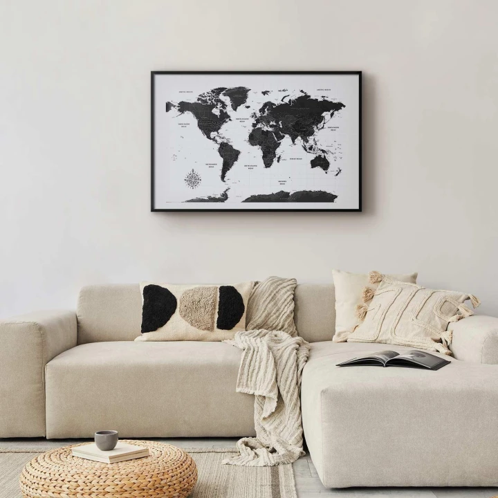 Plakat - Monochromatyczna mapa