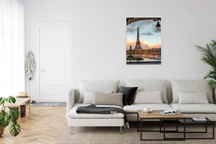 Plakat Widok Na Wieżę Eiffla Z Mostu Bir Hakeim