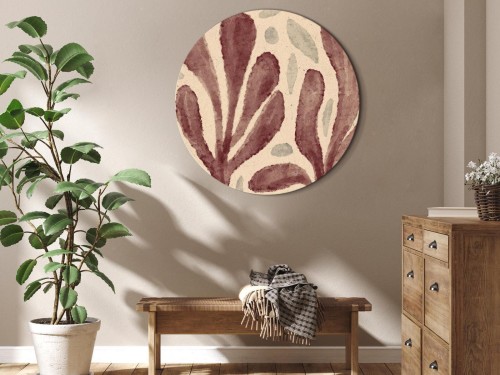 Obraz okrągły - Liście i plamy - duże rozedrgane kształty inspirowane Matisse