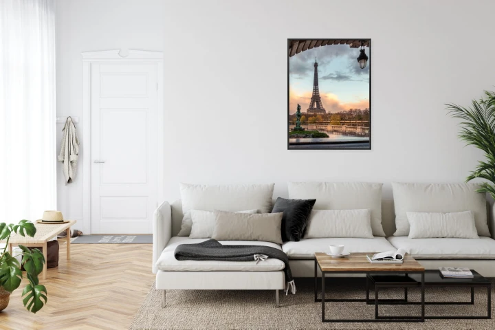 Plakat Widok Na Wieżę Eiffla Z Mostu Bir Hakeim