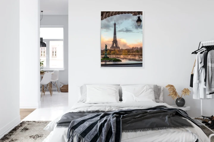 Plakat Widok Na Wieżę Eiffla Z Mostu Bir Hakeim