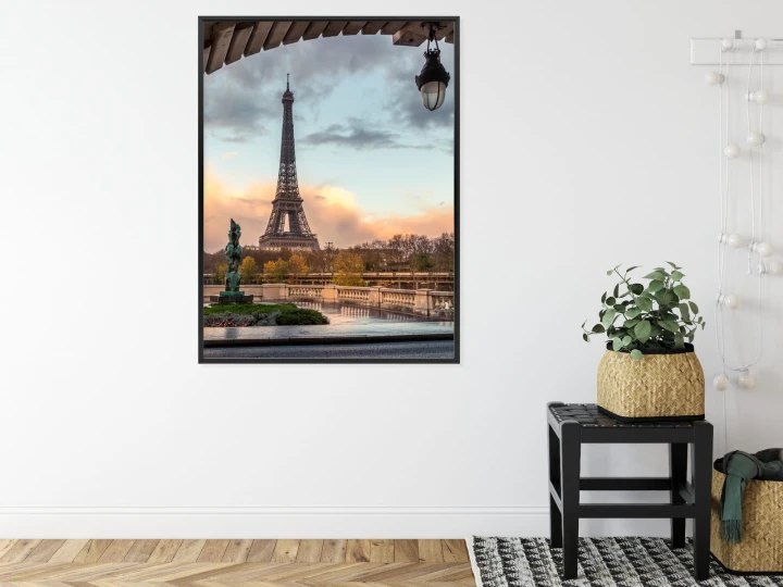 Plakat Widok Na Wieżę Eiffla Z Mostu Bir Hakeim