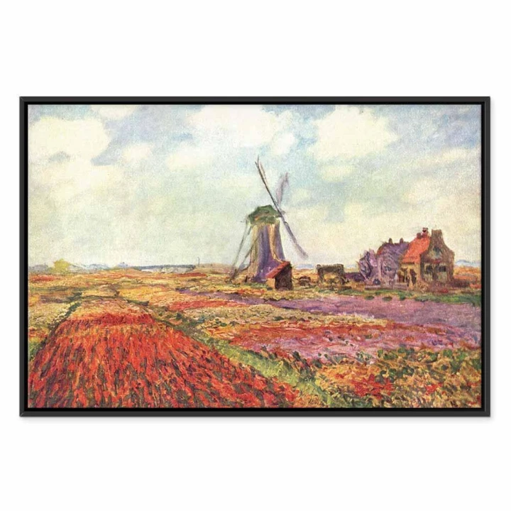 Obraz - Claude Monet – Pola tulipanów i wiatrak w Rijnsburg