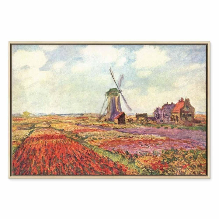 Obraz - Claude Monet – Pola tulipanów i wiatrak w Rijnsburg