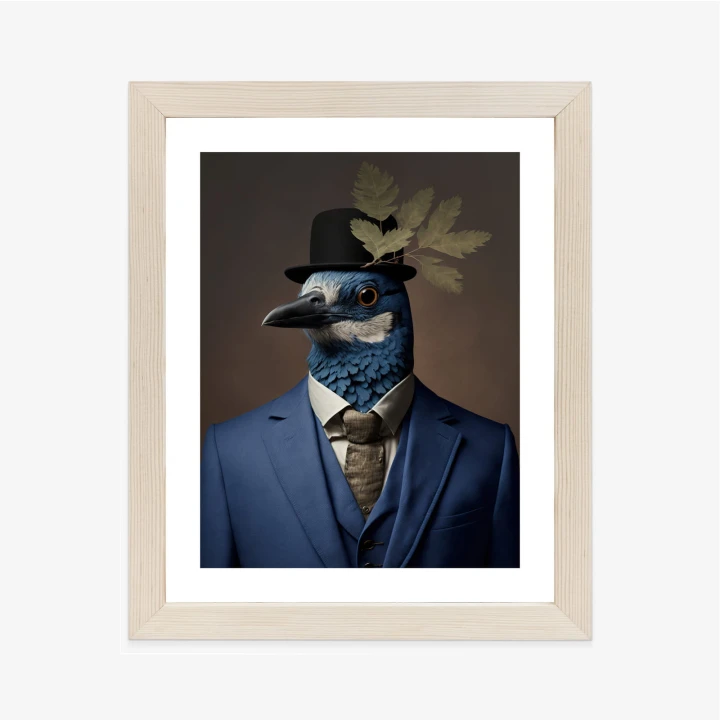 Plakat Ptak W Niebieskim Garniturze