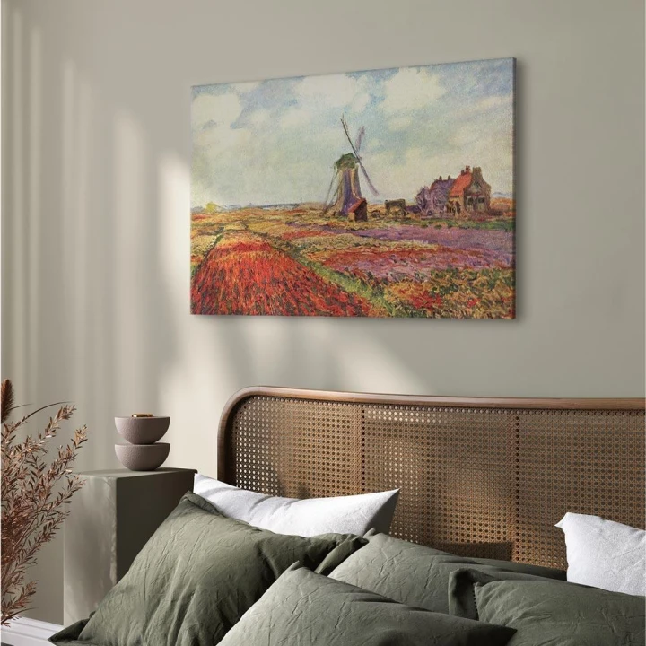 Obraz - Claude Monet – Pola tulipanów i wiatrak w Rijnsburg