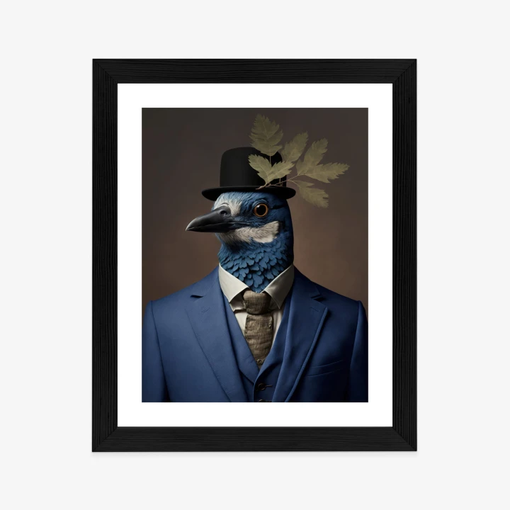 Plakat Ptak W Niebieskim Garniturze
