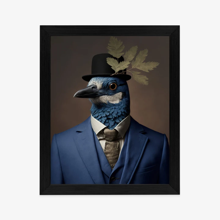Plakat Ptak W Niebieskim Garniturze