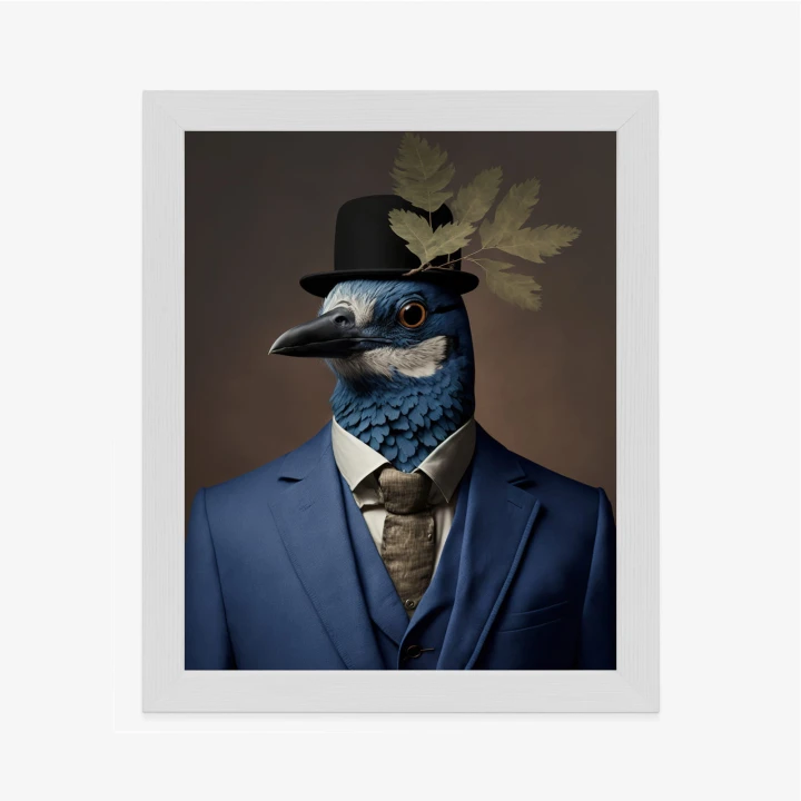 Plakat Ptak W Niebieskim Garniturze