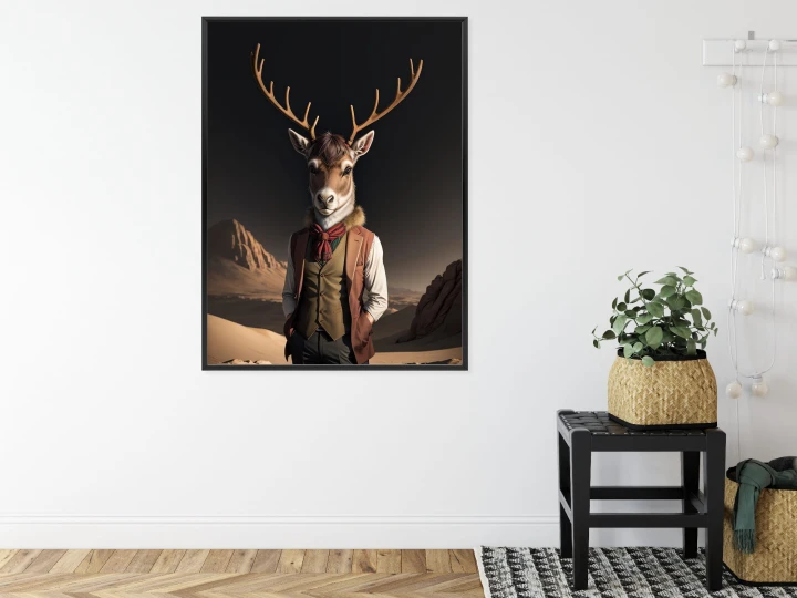 Plakat Ubrany Jeleń Na Pustyni