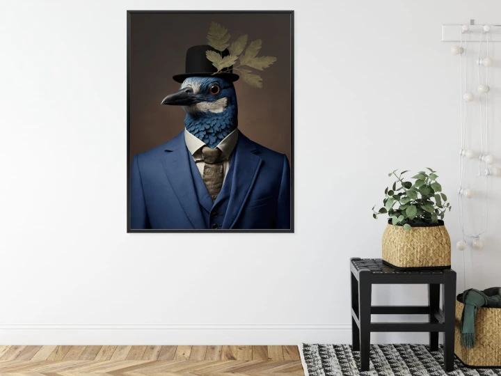 Plakat Ptak W Niebieskim Garniturze