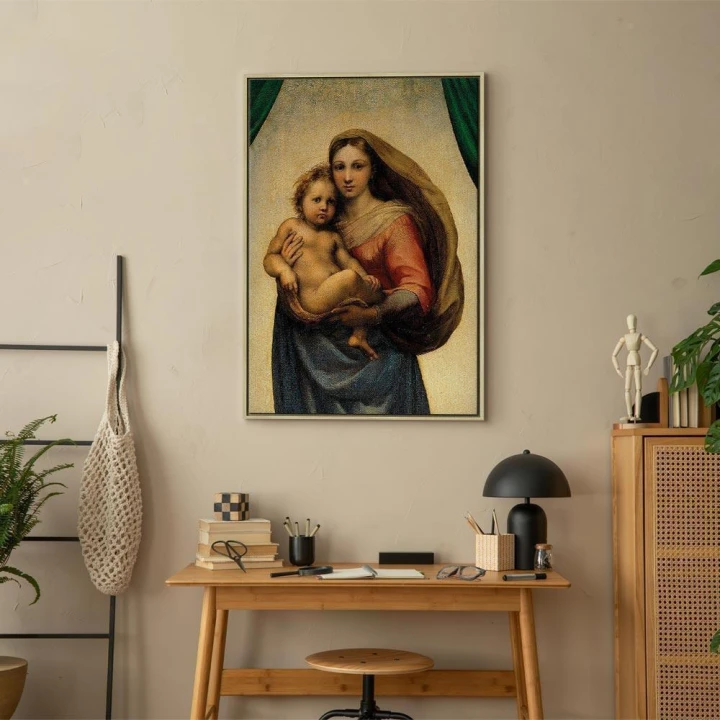 Obraz - Rafael Santi – Madonna Sykstyńska (fragment)