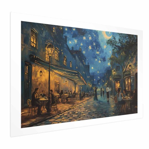 Plakat - Uliczka Paryża - obraz inspirowany stylem Vincenta van Gogha
