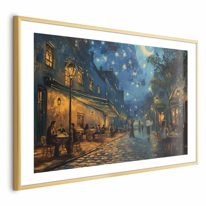 Plakat - Uliczka Paryża - obraz inspirowany stylem Vincenta van Gogha