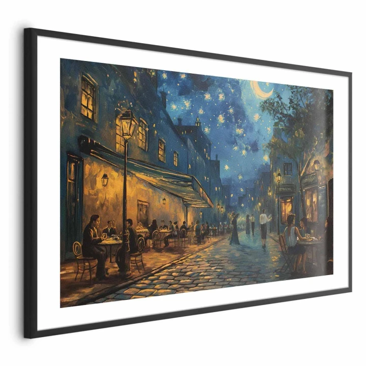 Plakat - Uliczka Paryża - obraz inspirowany stylem Vincenta van Gogha
