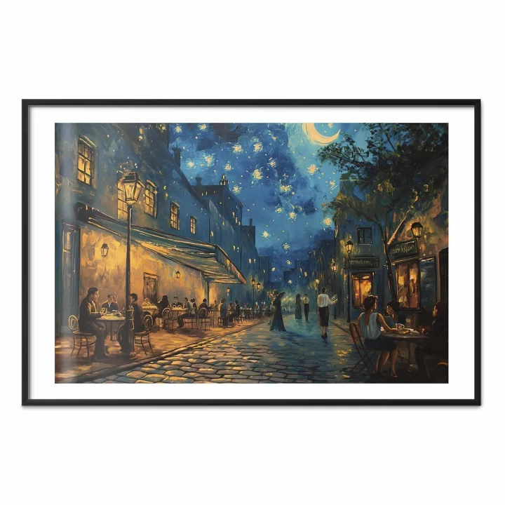 Plakat - Uliczka Paryża - obraz inspirowany stylem Vincenta van Gogha
