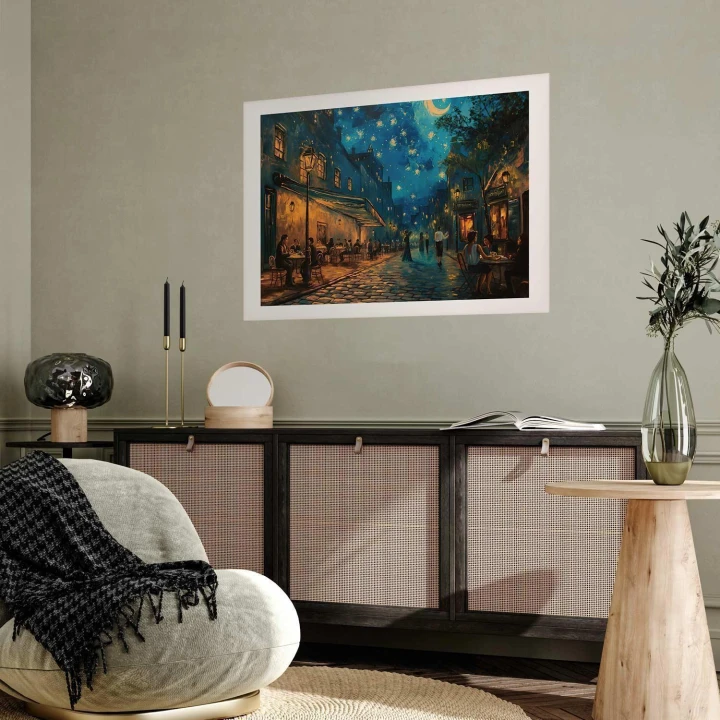 Plakat - Uliczka Paryża - obraz inspirowany stylem Vincenta van Gogha
